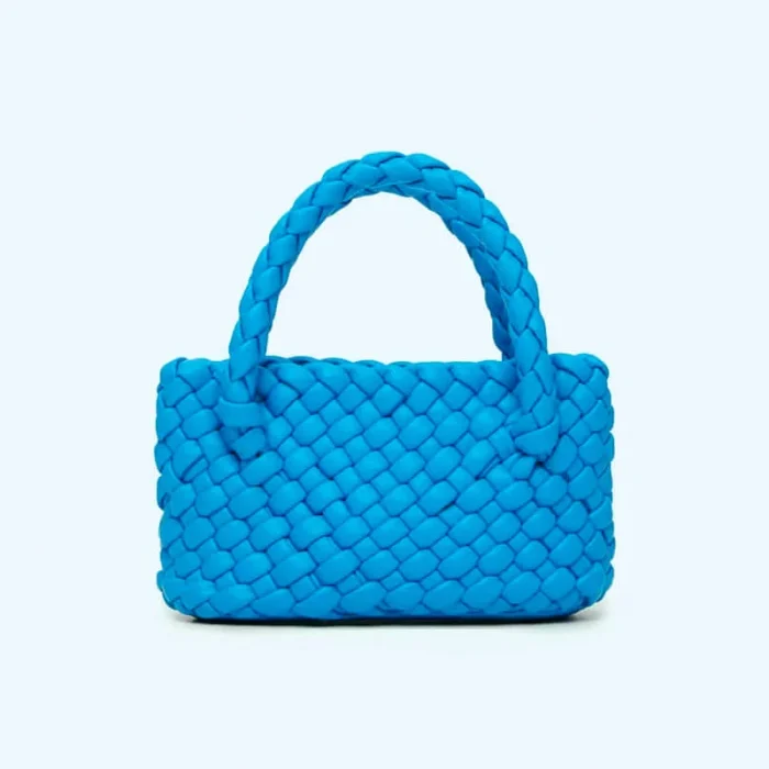 Blue braided textured bag