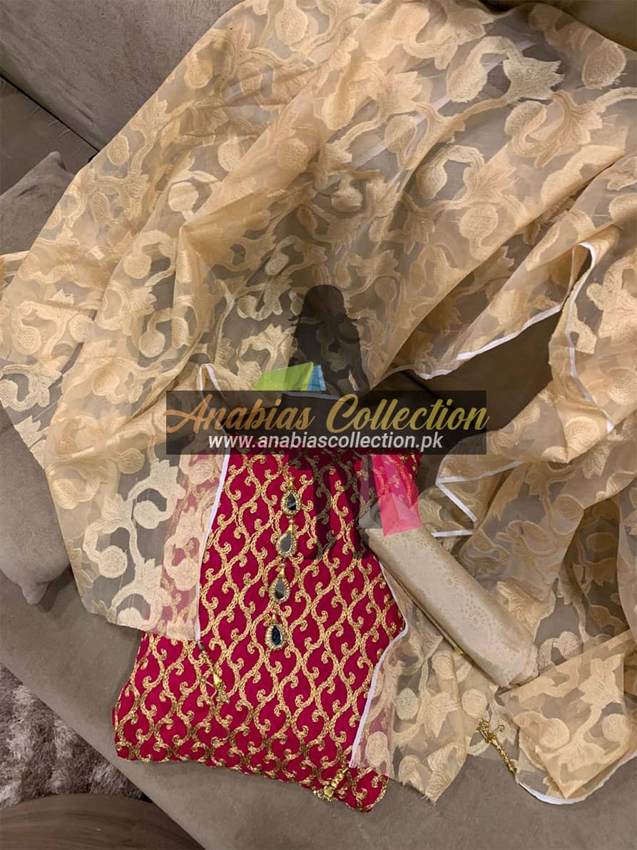 Zarposh Pret Embroidered Chiffon 3 Piece Suit Noori